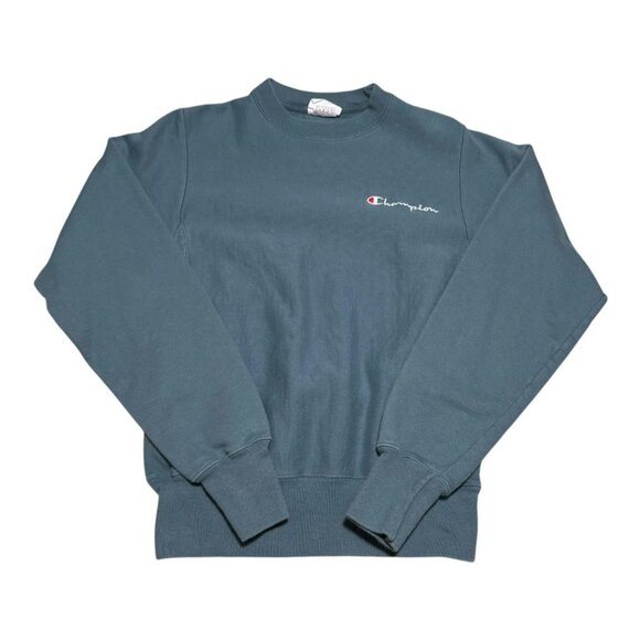 Champion Reverse Weave Embroidered Blue Crewneck Sweatshirt Adult‎ XS - Picture 1 of 5